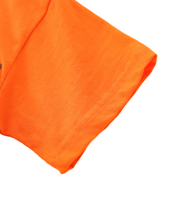 Cotton Blend Orange T-Shirt and Shorts Set for Boys Featuring Playful Summer Prints