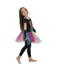 Rainbow Skeleton Tutu Dress and Leggings Set for Girls