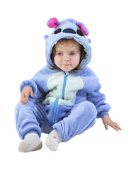 Cartoon Inspired Baby Costume: Plush Fleece Romper with Hood