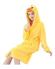Animal Hooded Fleece Kids Lounge Robe – Cozy Plush Bathrobe & Sleepwear