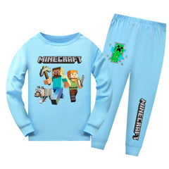 Boys' Minecraft Patterned Long-Sleeved Pyjama Set