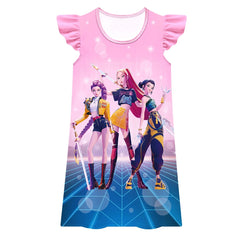 Girls K-Pop Demon Hunters Graphic Print Dress