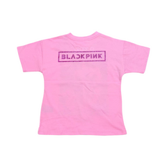 Pink K-Pop Graphic T-Shirt - Soft Cotton Short Sleeve Top for Kids