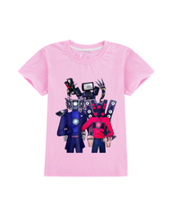 Action Figure Print T-Shirt - 100% Cotton Breathable Short Sleeve Top