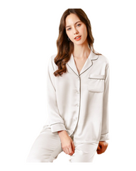 Women's 100% Mulberry Silk Long Sleeve Pyjamas Set