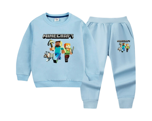 2-Piece Minecraft Cotton Sweatshirt & Joggers Set