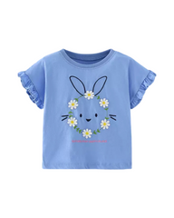 Girls Daisy Bunny Flutter Sleeve Tee