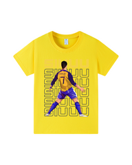 Cotton Short Sleeve Kids Graphic T-Shirt - Siuuu 7 Football Tee