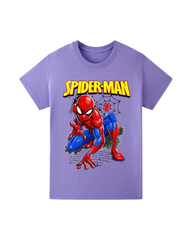 Spiderman Graphic T-Shirt Kids Short Sleeve Round Neck Cartoon Tee