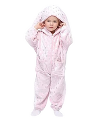 Pink Polka-Dot Bunny Onesie with Pockets