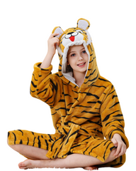 Animal Hooded Fleece Kids Lounge Robe – Cozy Plush Bathrobe & Sleepwear