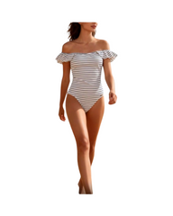 Summer Classic Black & White Striped Swimwear