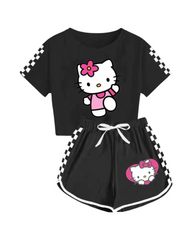 Hello Kitty Girls Short Sleeve T-Shirt and Shorts Set 2 Piece