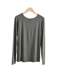 Ultra-Soft Bamboo Long Sleeve Shirt – Breathable Stretch Crewneck Top