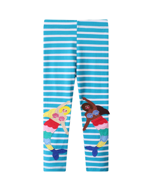 Cute Rainbow and Unicorn Girls Cotton Leggings for Toddlers and Kids