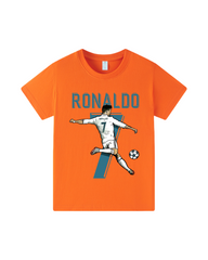 Ronaldo CR7 Graphic Print Kids Short Sleeve Crew Neck T-Shirt