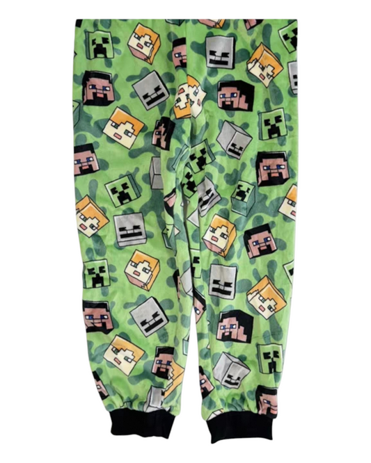 Green Minecraf Pyjama Set with Character Pattern