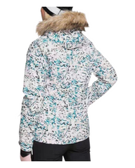 Glam Leopard Print Ski Coat with Fur-Lined Hood