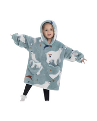 Oversized Wearable Blanket Hoodie Boys Cozy Fleece Pullover Oodie