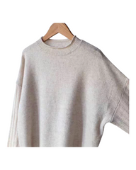 Cashmere Jumper with Ribbed Sleeves