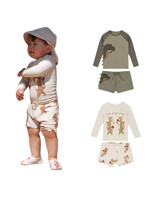 Boys' dinosaur swimwear set