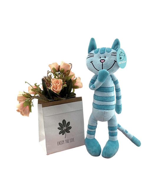 Striped Knitted Cat Stuffed Animal Toy