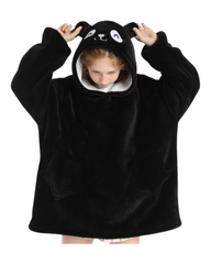 Oversized Fluffy Oodie with Animal Design