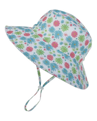 Patterned Girls' Beach Hat with Chin Strap