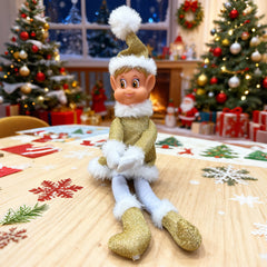 30cm Christmas Elf Shelf Sitter Figurines - Festive Holiday Table Decor & Xmas Room Ornaments