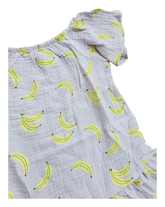 Purple Banana Ruffled Dress