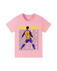 Cotton Short Sleeve Kids Graphic T-Shirt - Siuuu 7 Football Tee