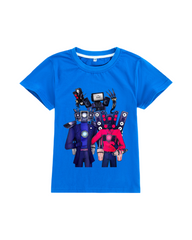 Action Figure Print T-Shirt - 100% Cotton Breathable Short Sleeve Top