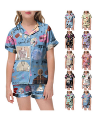 Women's Taylor Swift Patterned Shirt and Shorts Pyjama Set