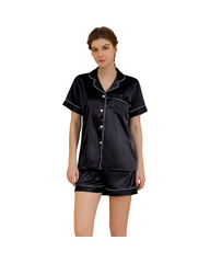 Two-Piece Button-Up Silky Pyjama Set