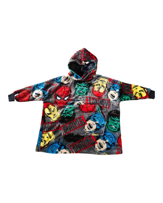 Oversized Comic Book Hooded Sweatshirt — Marvel Graphic Boys Fleece Pullover