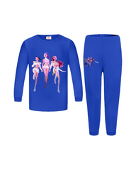 Kpop Demon Hunter Graphic Girls Pajama Set Long Sleeve Kids Sleepwear