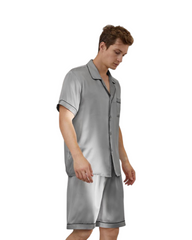 19 Momme Men's Short Pure Silk Pyjamas Set