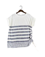 Striped Casual Short Sleeve Top - Women's Relaxed Fit T-Shirt