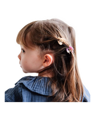 8-Piece Mini Heart Hair Clips Set – Multicolor Glitter & Patterned Hair Accessories