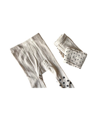 Organic Cotton Knit Tights with Flower Pattern – 2-Pack Set