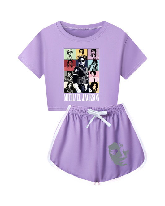 Michael Jackson Graphic Print Girls Outfit Set