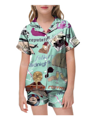 Women's Taylor Swift Patterned Shirt and Shorts Pyjama Set