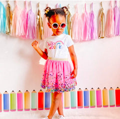Pink Polka Dot Girls Layered Skirt – Kids Twirl & Dress-Up Skirt
