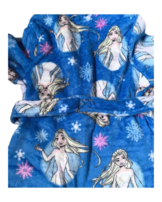 Girls' Fluffy Bathrobe with Elsa Pattern