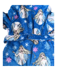 Girls' Fluffy Bathrobe with Elsa Pattern