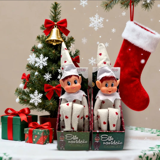 Heart Pattern Christmas Elf Toy