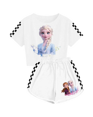 Frozen  Elsa Print Girls Tank Top and Shorts Set