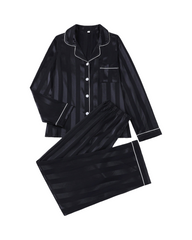 Stripe Satin Pajama Set – Soft, Silky & Elegant Sleepwear