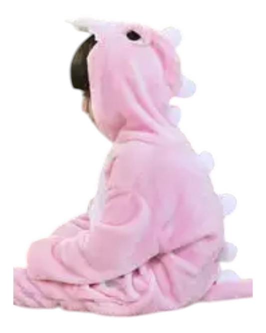 Fluffy Dinosaur Onesie with Hood and Tail