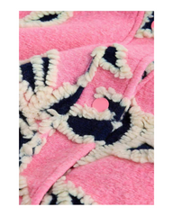 Women's Pink Leaf Print Fleece Jacket